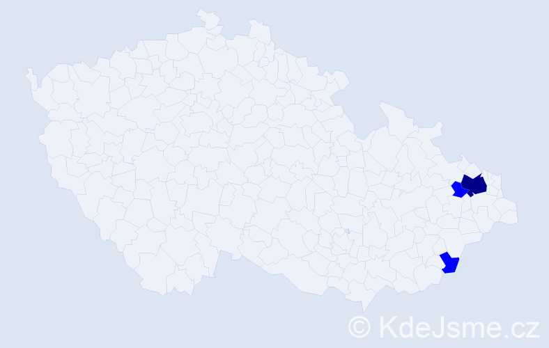 Příjmení: 'Dekleva', počet výskytů 17 v celé ČR