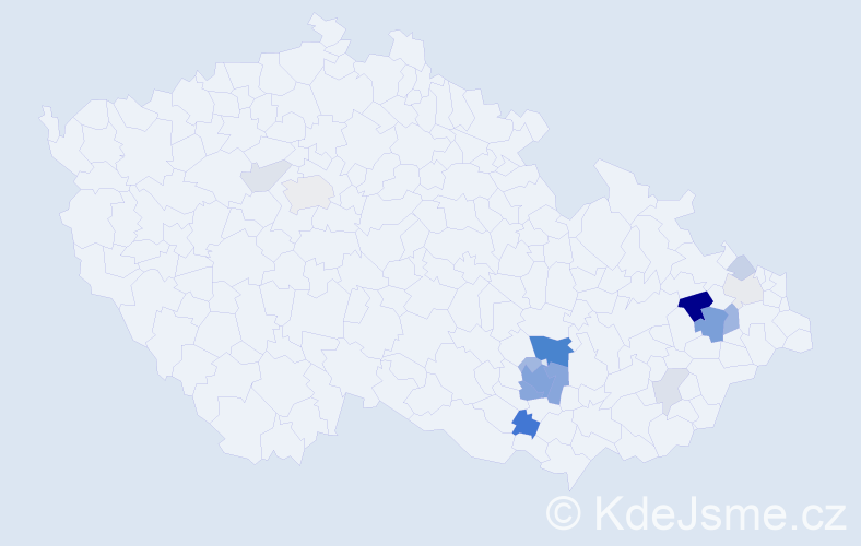 Příjmení: 'Barša', počet výskytů 49 v celé ČR