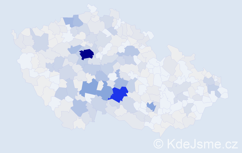 Příjmení: 'Vondráková', počet výskytů 1318 v celé ČR