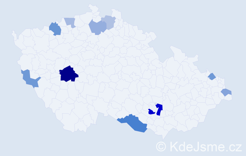 Příjmení: 'Sedlačková', počet výskytů 20 v celé ČR