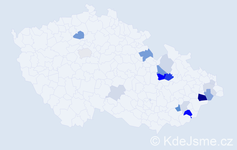 Příjmení: 'Manethová', počet výskytů 34 v celé ČR