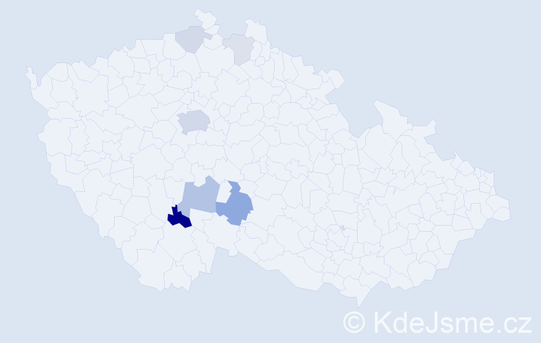 Příjmení: 'Dobal', počet výskytů 19 v celé ČR