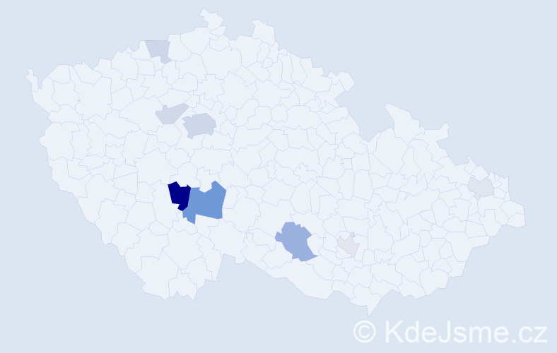 Příjmení: 'Kralert', počet výskytů 21 v celé ČR