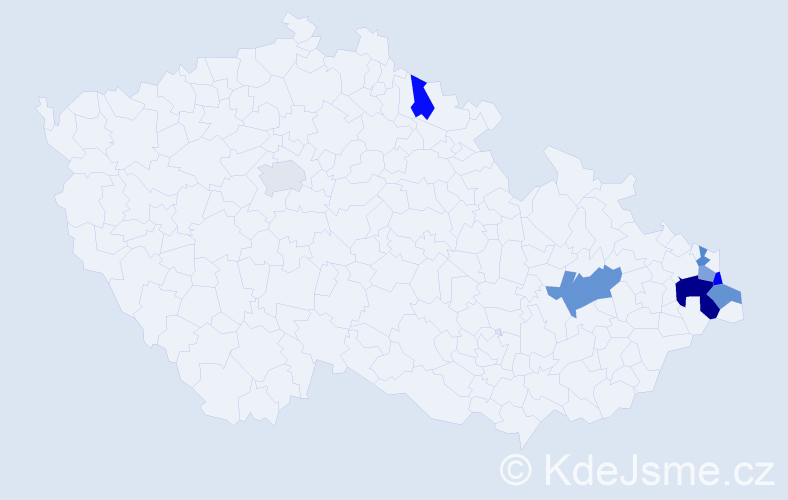 Příjmení: 'Wontrobová', počet výskytů 12 v celé ČR
