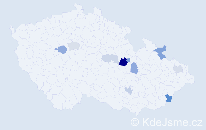 Příjmení: 'Metyšová', počet výskytů 26 v celé ČR