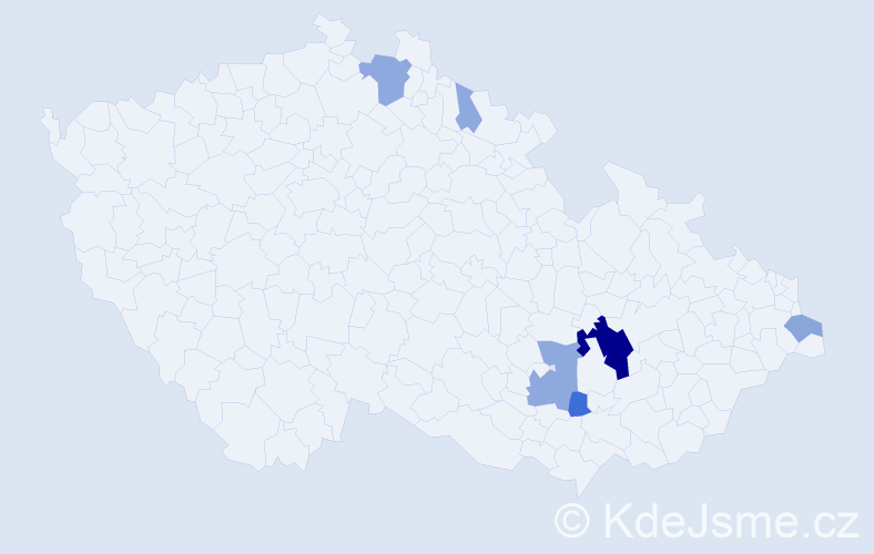 Příjmení: 'Mudrlová', počet výskytů 21 v celé ČR