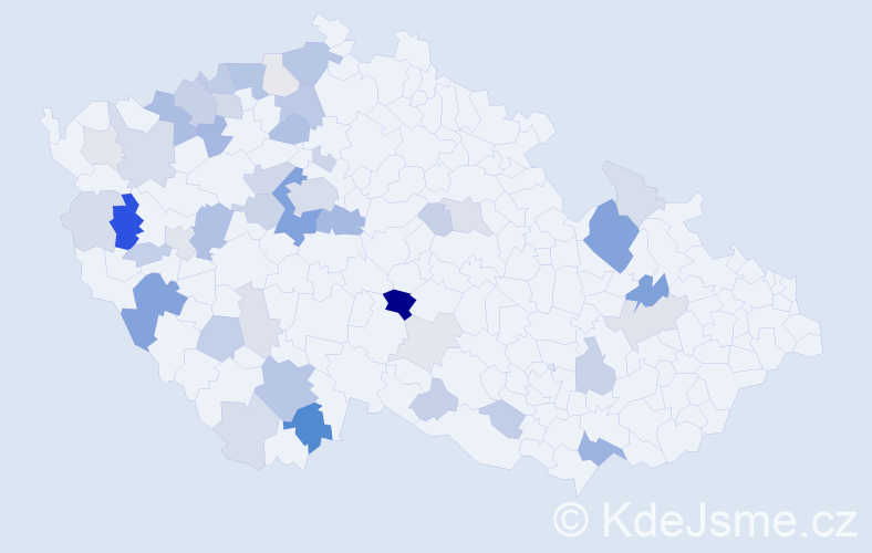 Příjmení: 'Šavel', počet výskytů 134 v celé ČR