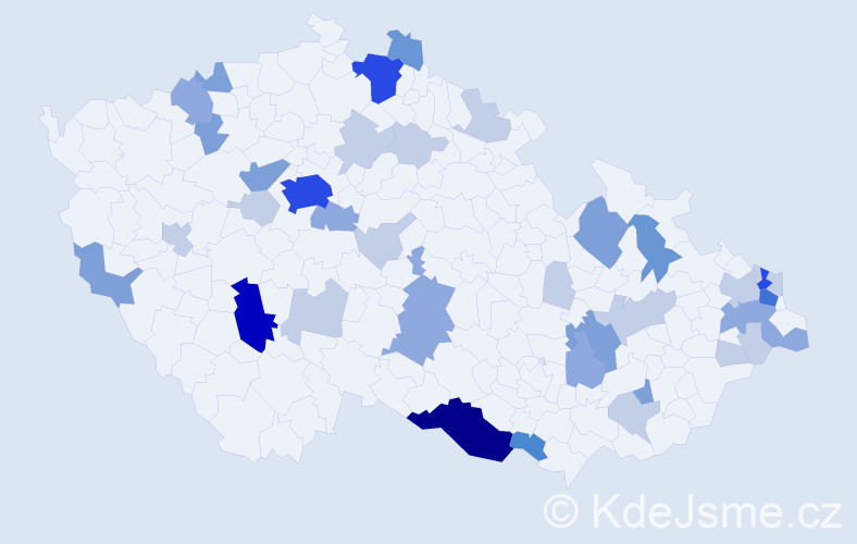 Příjmení: 'Kochanová', počet výskytů 113 v celé ČR