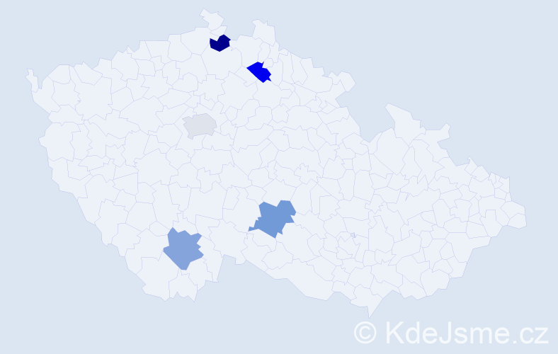 Příjmení: 'Luberdová', počet výskytů 5 v celé ČR