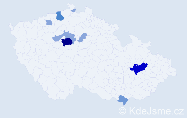 Příjmení: 'Lachmannová', počet výskytů 35 v celé ČR