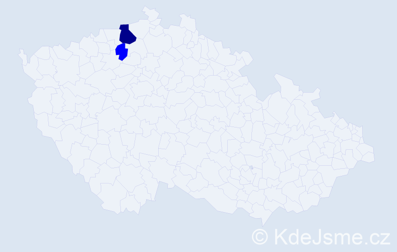 Příjmení: 'Fryhauf', počet výskytů 3 v celé ČR