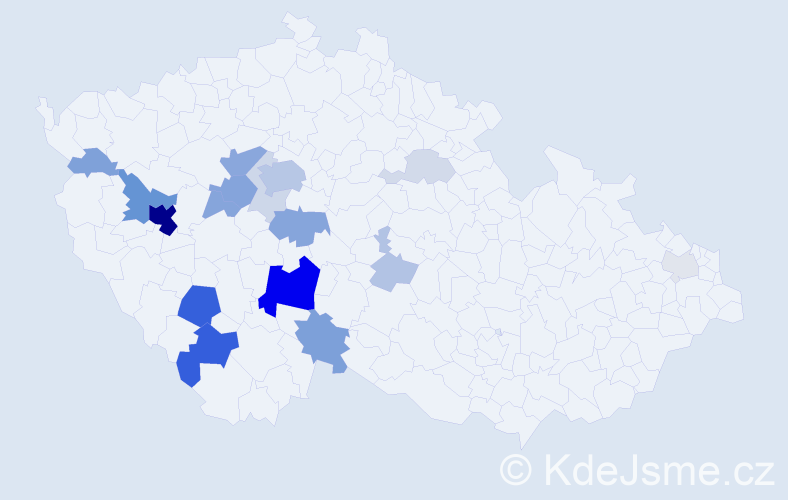 Příjmení: 'Kuralová', počet výskytů 65 v celé ČR