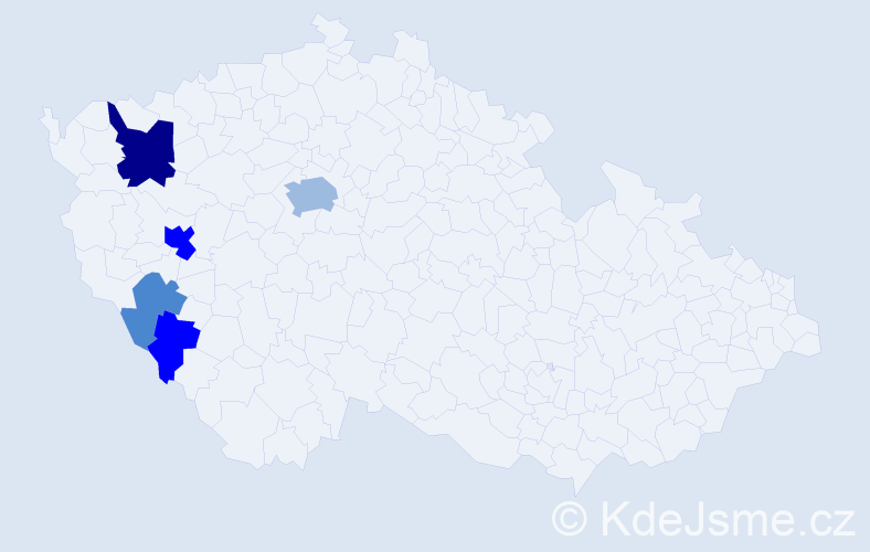 Příjmení: 'Krondlová', počet výskytů 13 v celé ČR