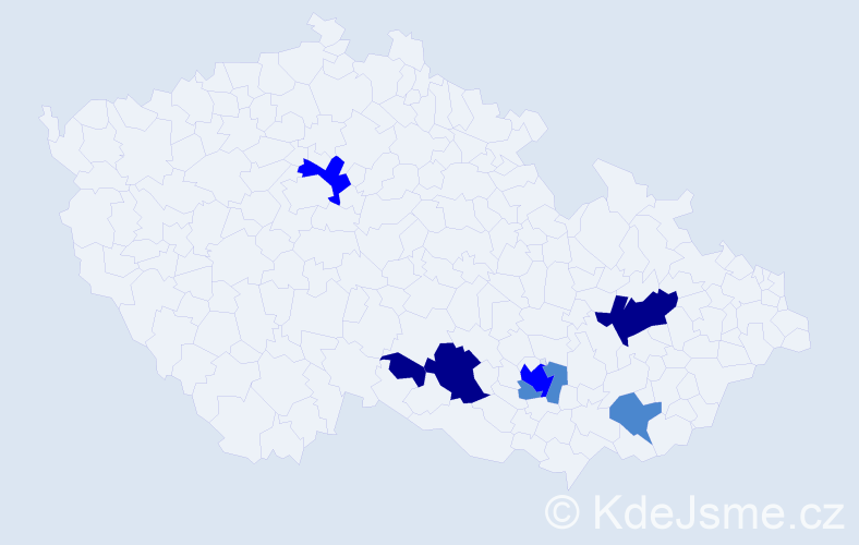 Příjmení: 'Hrubša', počet výskytů 15 v celé ČR