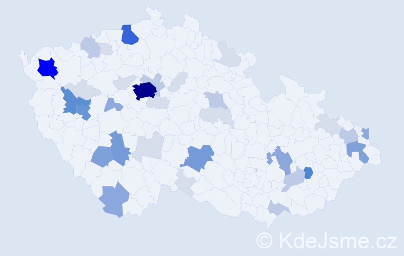 Příjmení: 'Karol', počet výskytů 127 v celé ČR