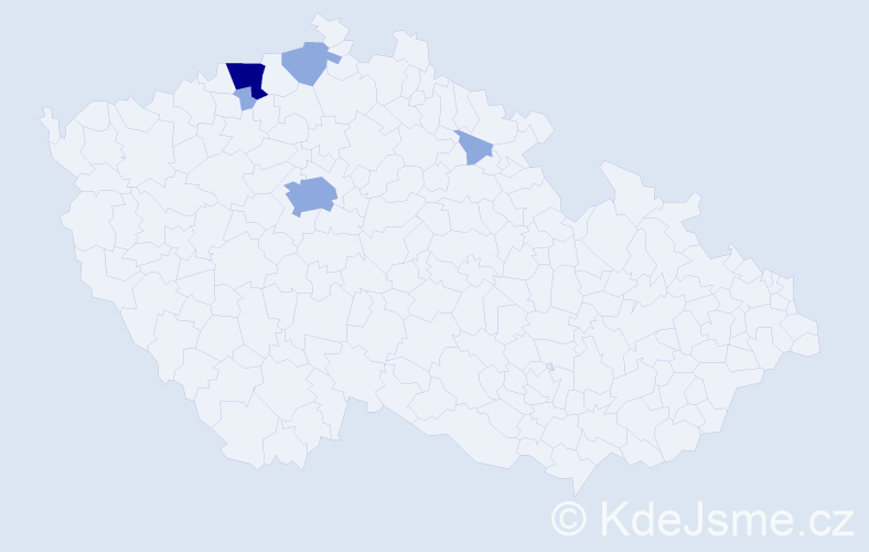 Příjmení: 'Kačina', počet výskytů 10 v celé ČR