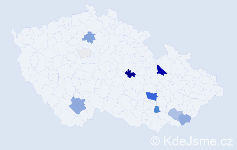 Příjmení: 'Abdullah', počet výskytů 15 v celé ČR