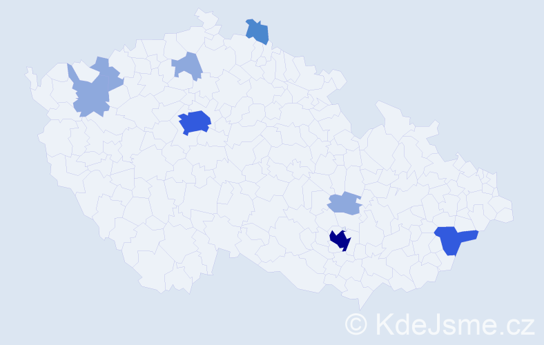Příjmení: 'Samotná', počet výskytů 17 v celé ČR