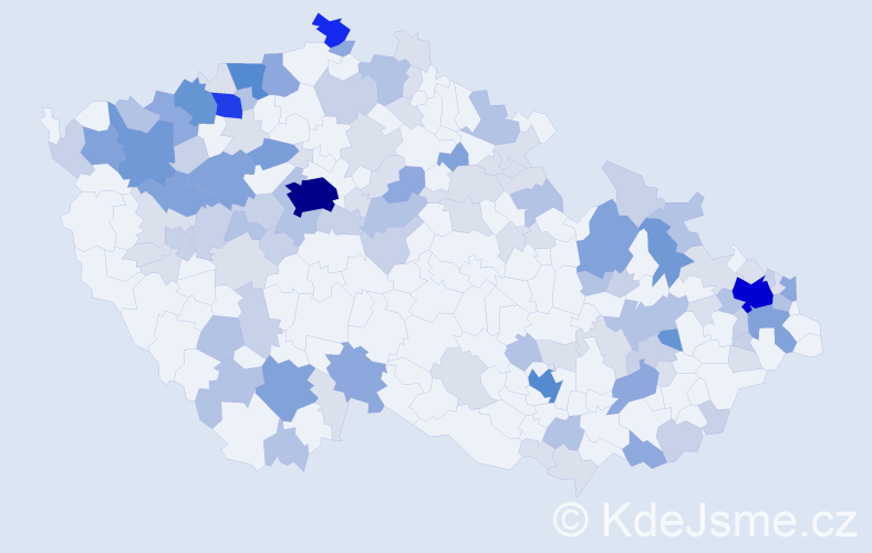 Příjmení: 'Kurucová', počet výskytů 349 v celé ČR