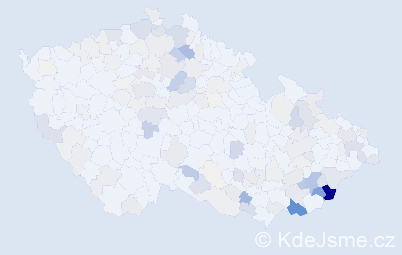 Příjmení: 'Hořáková', počet výskytů 454 v celé ČR