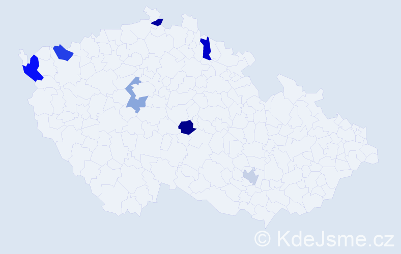 Příjmení: '"Nguyen Tran"', počet výskytů 8 v celé ČR