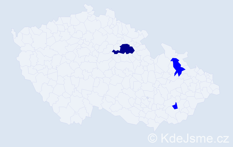 Příjmení: 'Licovová', počet výskytů 4 v celé ČR