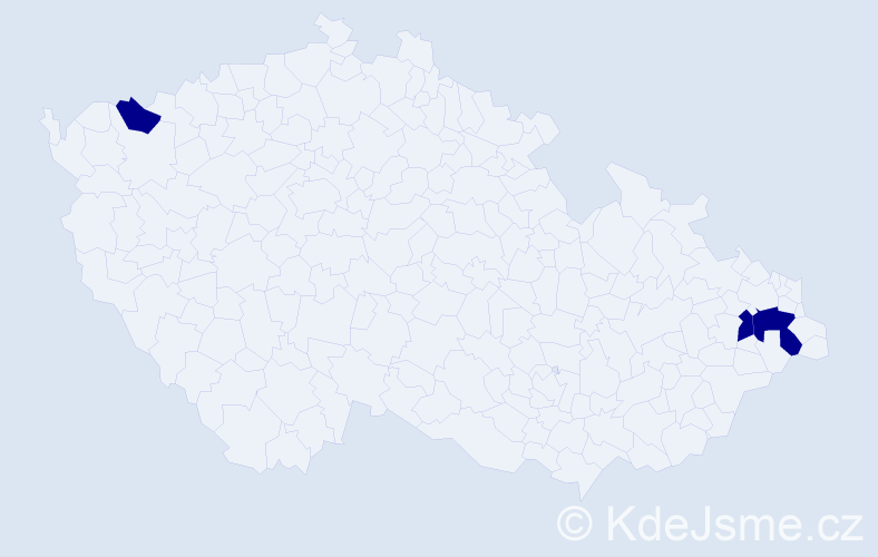 Příjmení: 'Rozsová', počet výskytů 3 v celé ČR