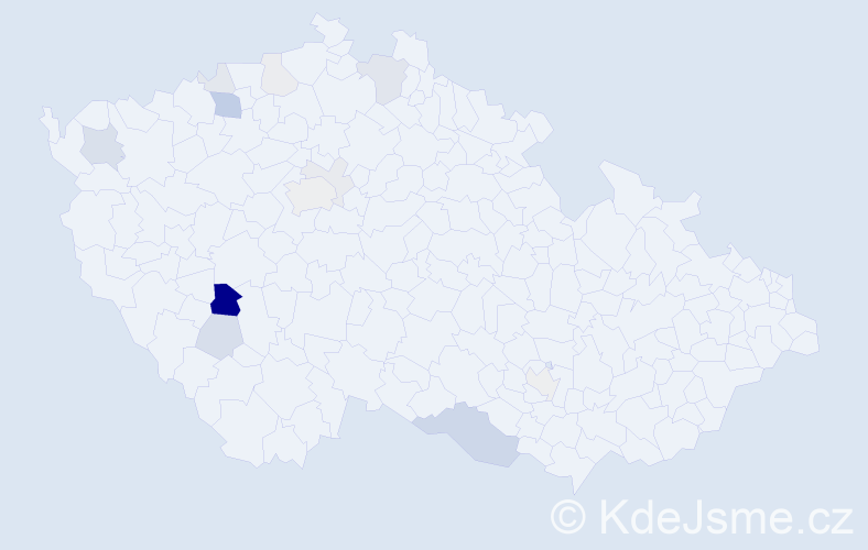 Příjmení: 'Kuřáková', počet výskytů 38 v celé ČR