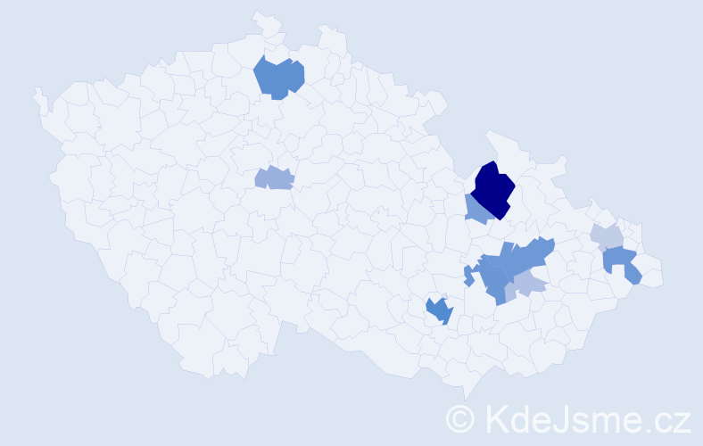 Příjmení: 'Daška', počet výskytů 36 v celé ČR