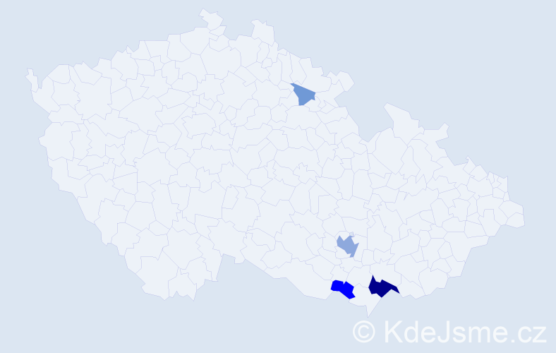 Příjmení: 'Lelka', počet výskytů 13 v celé ČR
