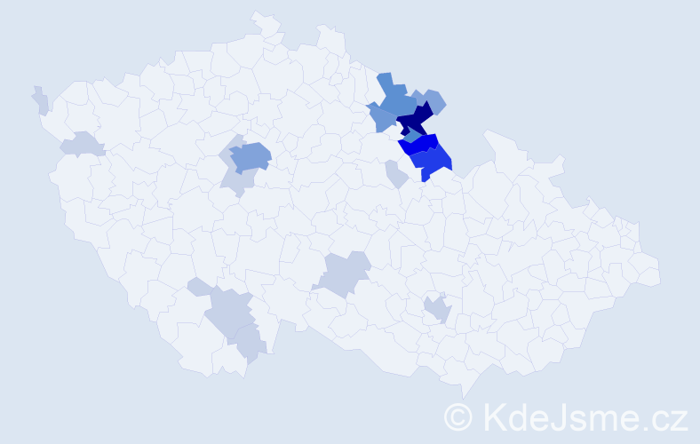 Příjmení: 'Effenberková', počet výskytů 60 v celé ČR