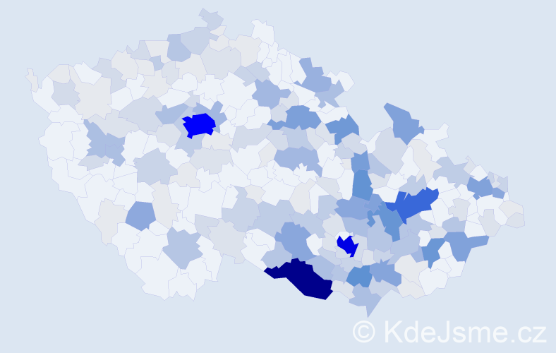 Příjmení: 'Vodák', počet výskytů 735 v celé ČR