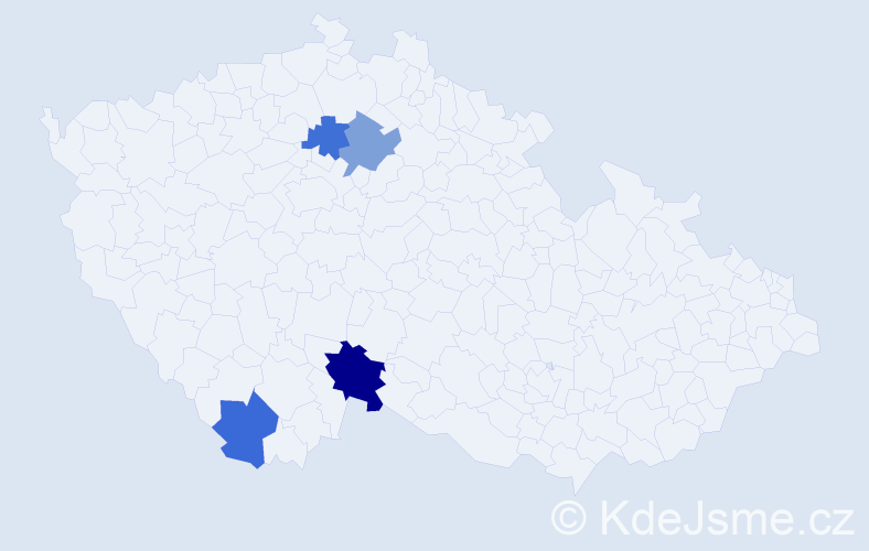 Příjmení: 'Olšjak', počet výskytů 5 v celé ČR