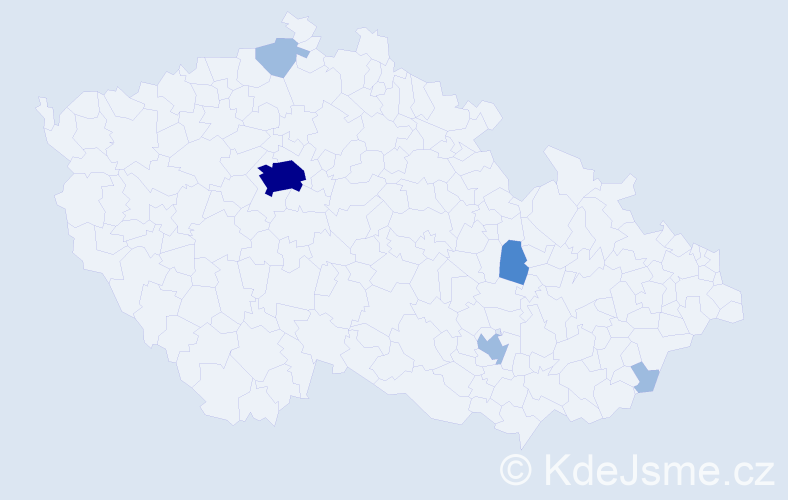 Příjmení: 'Bilič', počet výskytů 9 v celé ČR