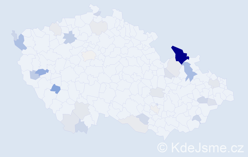 Příjmení: 'Vršanová', počet výskytů 71 v celé ČR
