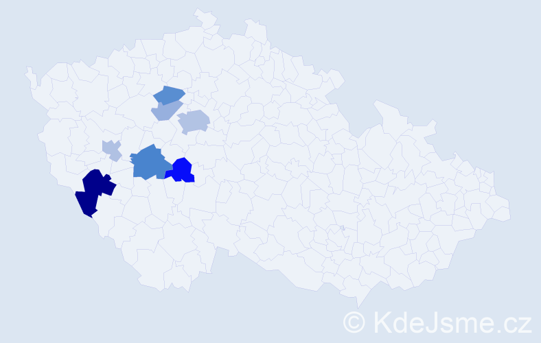 Příjmení: 'Paima', počet výskytů 14 v celé ČR