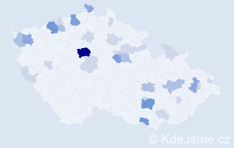 Příjmení: 'Kis', počet výskytů 81 v celé ČR
