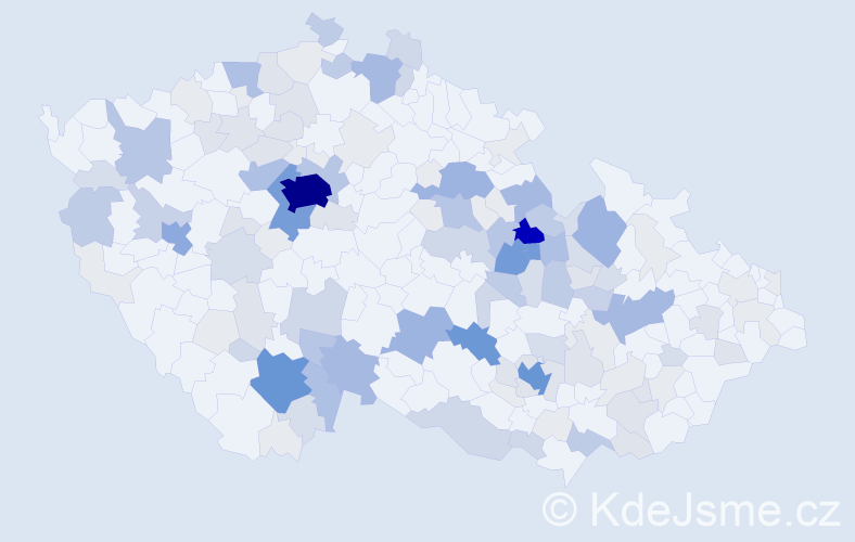 Příjmení: 'Pávek', počet výskytů 554 v celé ČR