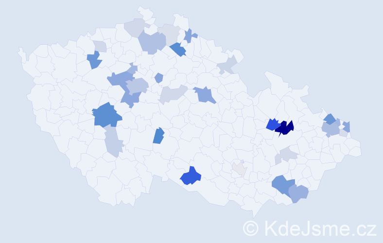 Příjmení: 'Bakošová', počet výskytů 85 v celé ČR