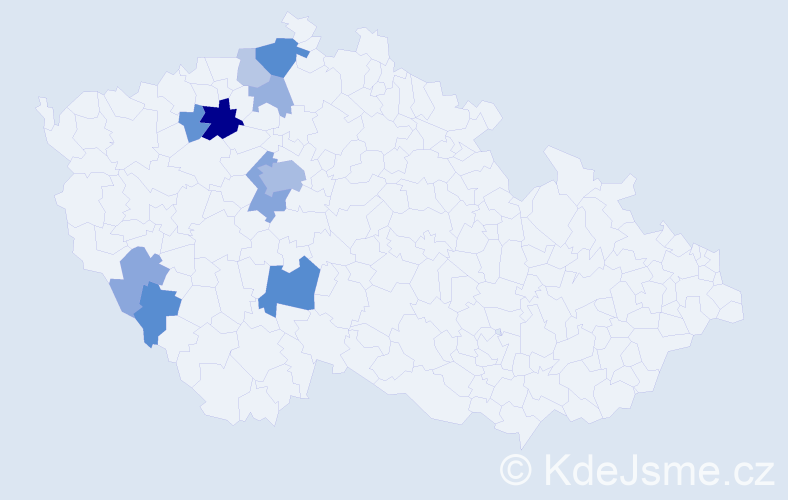 Příjmení: 'Tajtl', počet výskytů 26 v celé ČR