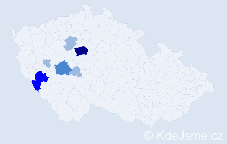 Příjmení: 'Paima', počet výskytů 13 v celé ČR