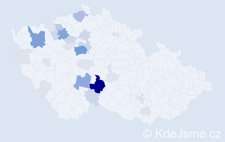 Příjmení: 'Kubísková', počet výskytů 85 v celé ČR