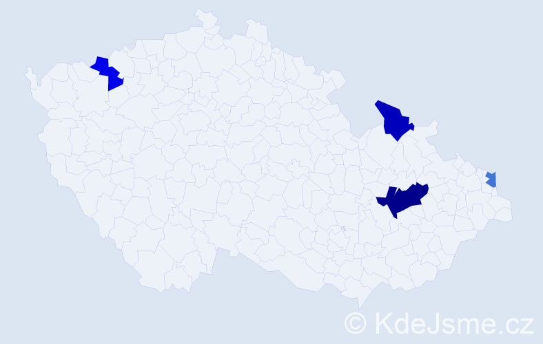 Příjmení: 'Rendár', počet výskytů 6 v celé ČR