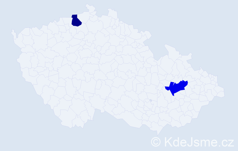 Příjmení: 'Soborová', počet výskytů 2 v celé ČR