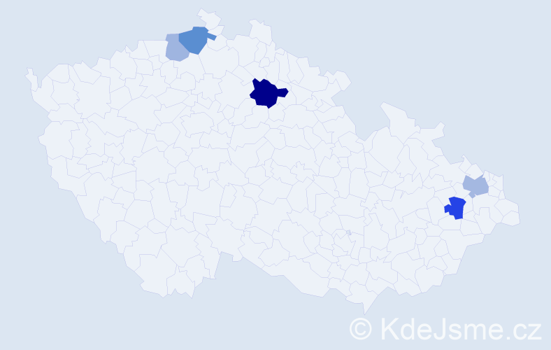 Příjmení: 'Kadárová', počet výskytů 10 v celé ČR