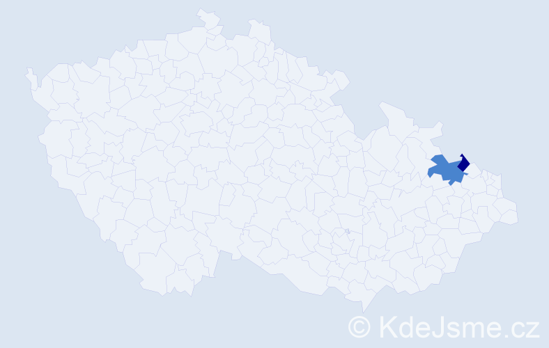 Příjmení: 'Műhrová', počet výskytů 9 v celé ČR