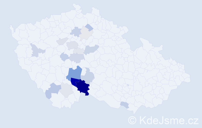 Příjmení: 'Klípa', počet výskytů 82 v celé ČR