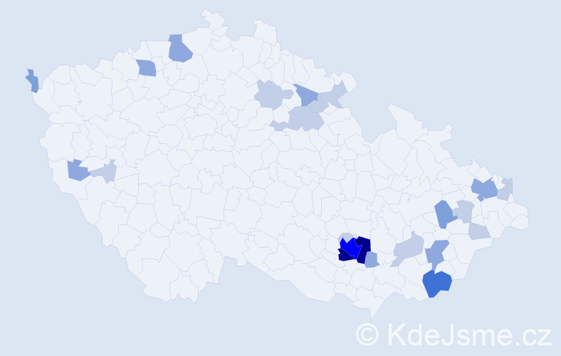 Příjmení: 'Babušíková', počet výskytů 56 v celé ČR