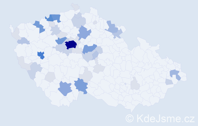 Příjmení: 'Tyšer', počet výskytů 145 v celé ČR