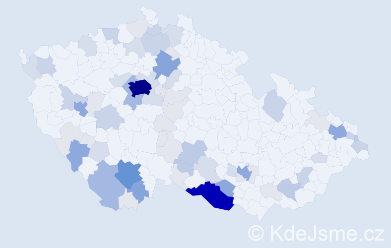 Příjmení: 'Pelech', počet výskytů 249 v celé ČR